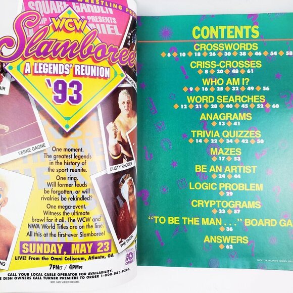 WCW Magazine 1993 Pro Wrestling Puzzles Games Sting VTG Collector's Series #5 - Picture 4 of 10